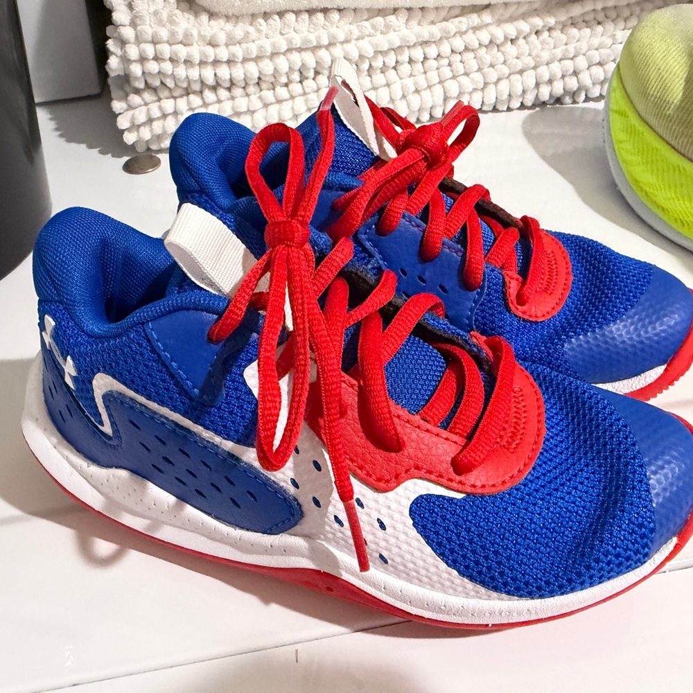 Under Armour Kids Blue & Red Athletic Sneakers